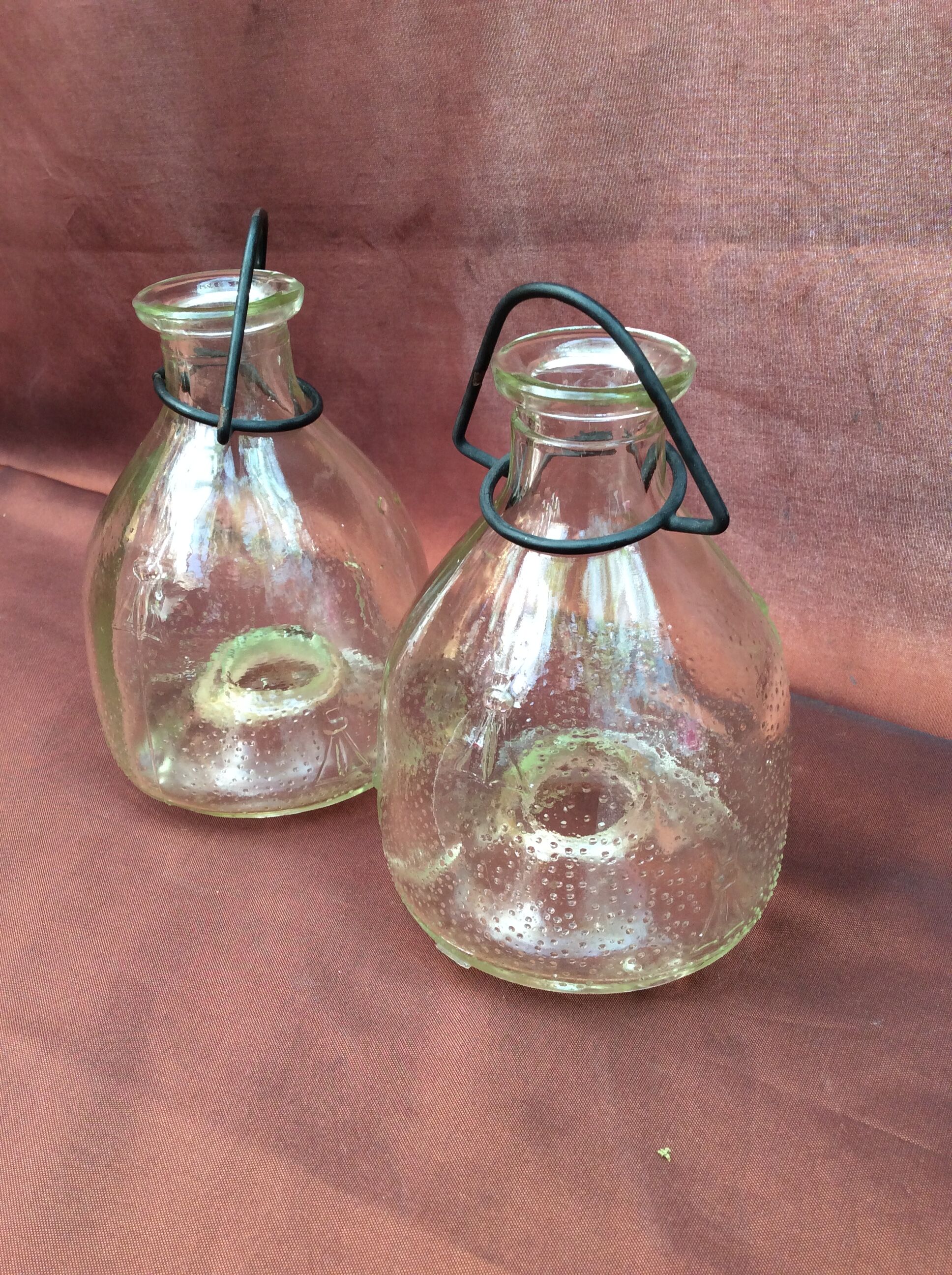 Duo wasp trap or fly-shaped glass goble