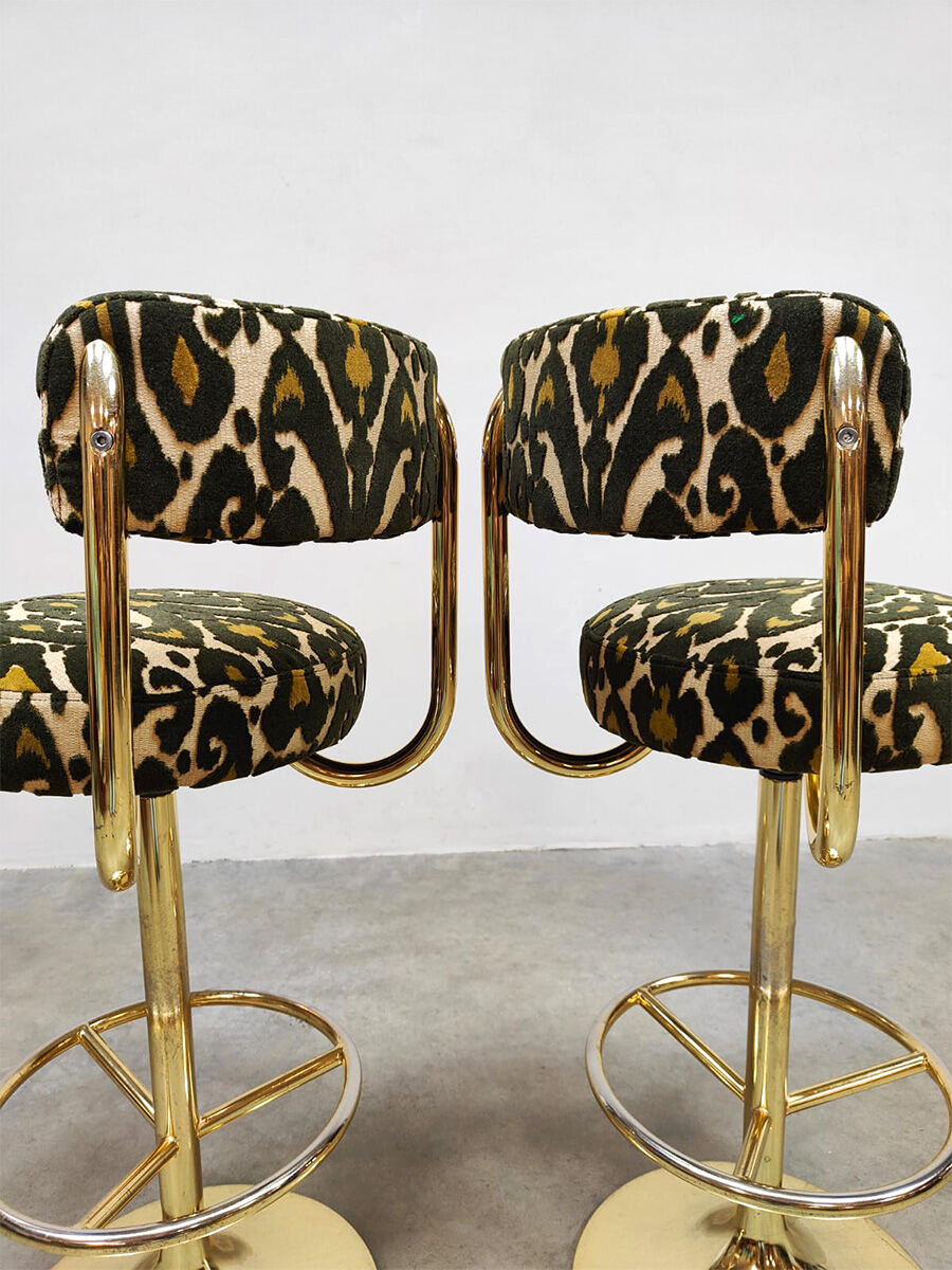 Swedish vintage design Borje Johanson Cobra barstools Pierre Frey