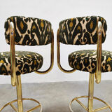Tabourets de bar Cobra de Borje Johanson au design vintage suédois Pierre Frey