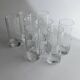 Clear crystal flower-shaped longdrink glasses – Vintage 1980s Luigi Bormioli, Italy, Set of 8