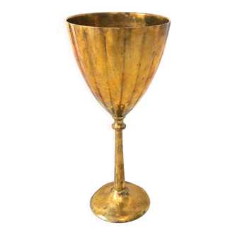 Old golden brass chalice