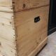 Old curved travel trunk, in pine, stripped 98x60x65