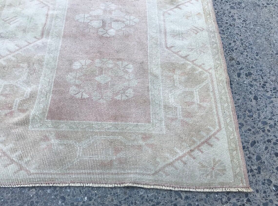 Handmade muted oushak hallway runner 280 X 85 cm