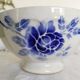 Grand bol ancien bleu en faience vintage , années 40