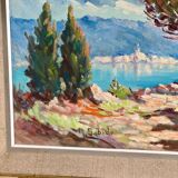 Mediterranean Landscape Painting Signed by Mr. Sabido