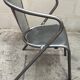 set of 4 graphite metal armchairs
