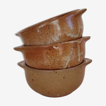 Set of 3 stoneware ear bowls