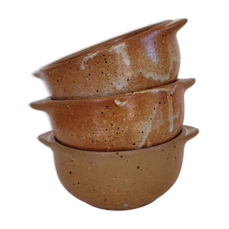 Set of 3 stoneware ear bowls