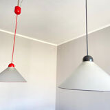 Ceiling lamps in opal glass Italian 1970s