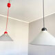 Ceiling lamps in opal glass Italian 1970s