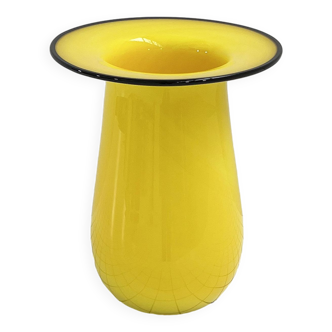 Vase Jaune en Verre, 1970