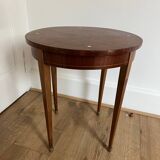 Table bois marqueterie pieds dorés