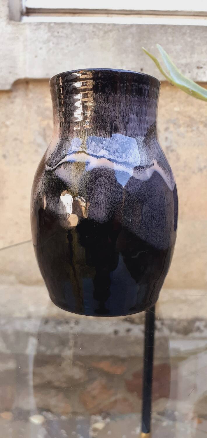 Vintage ceramic vase from the 60s signed accolay