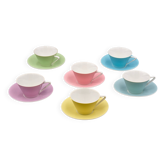 6 tasses à café en porcelaine pastel des années 50 « Daisy », Lilien Porzellan, Autriche