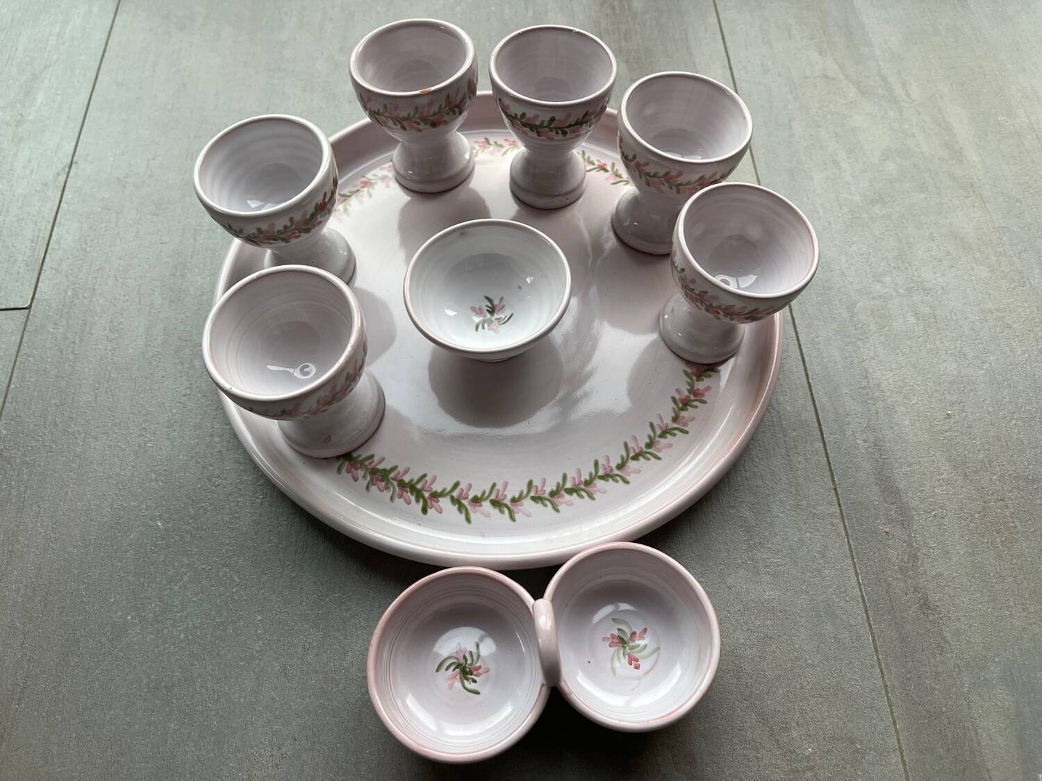 Egg cups, 9-piece service by Michel Spire