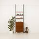 Italian vintage floor to ceiling wall unit with a bureau or a bar cabinet