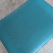 Vintage Mart Stam Style Armchair: Turquoise Leather, Black Chrome Cantileve