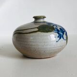 Ceramic bud vase with floral decoration