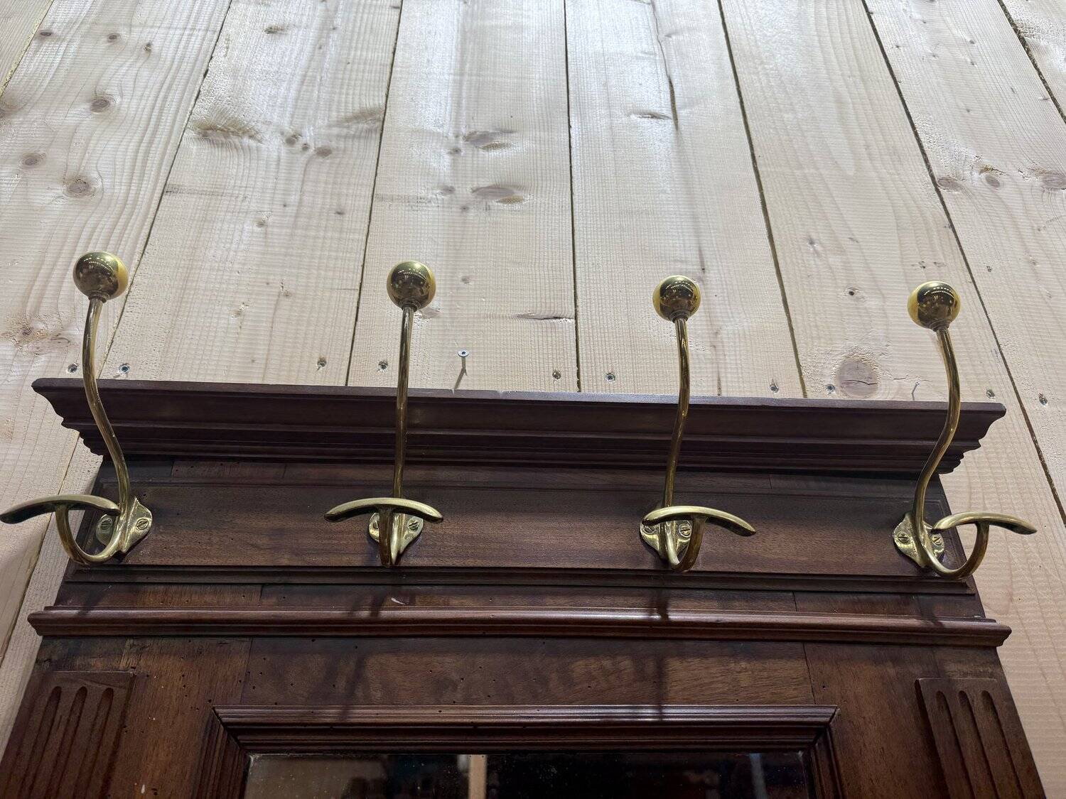 Coat rack - Napoleon III wardrobe in wood and brass