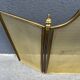 1930s brass fireplace screen, antique 3-panel spark guard