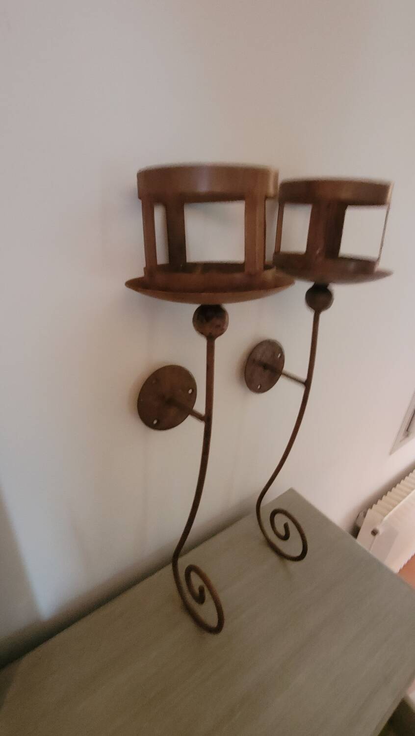 Pair of outdoor candlesticks