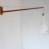 Mid-century Swedish wall lamp in teak by Uno and Östen Kristiansson for Luxus, 1960s