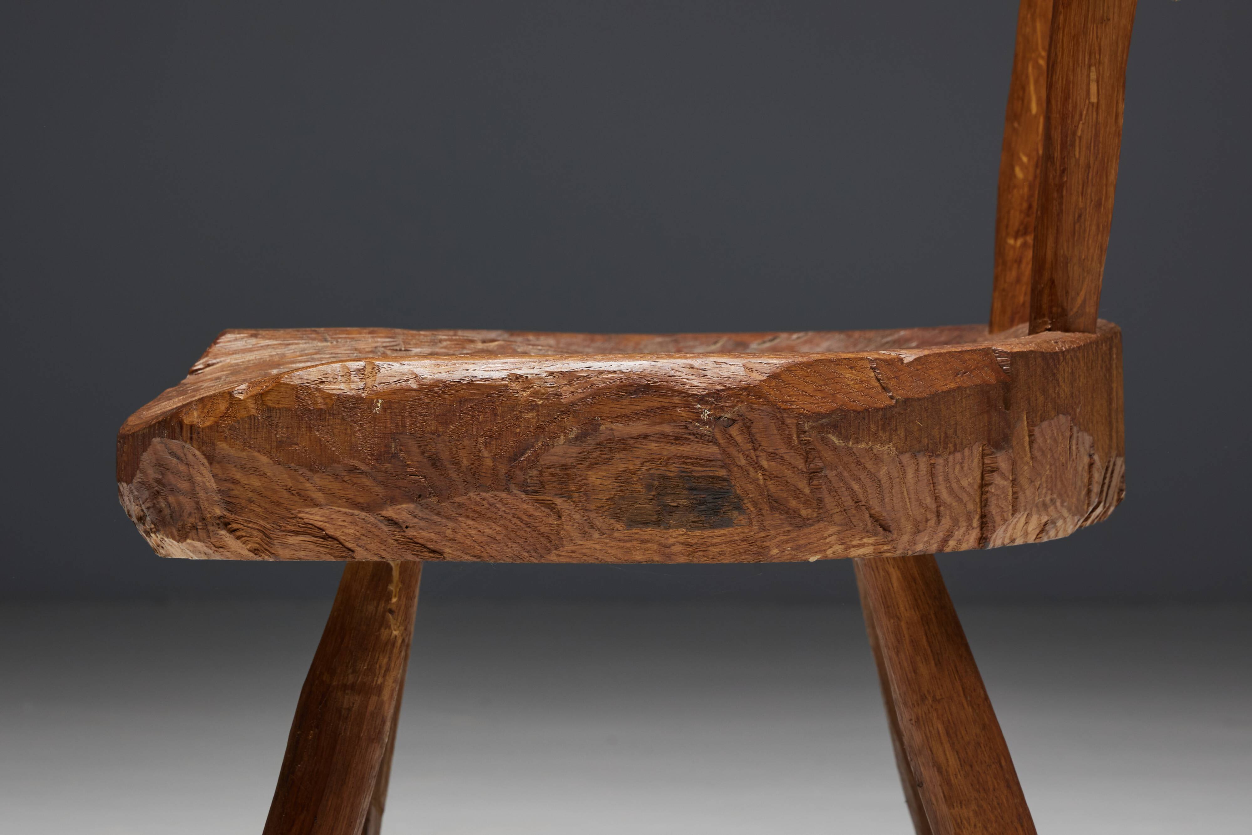 Folk Art Wabi Sabi Chair, France, 19th Century