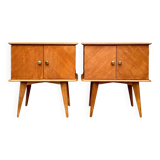 Two renovated vintage bedside tables