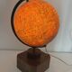 Vintage 1930 globe terrestrial Jacques Adnet world map J. Forest glass wood -