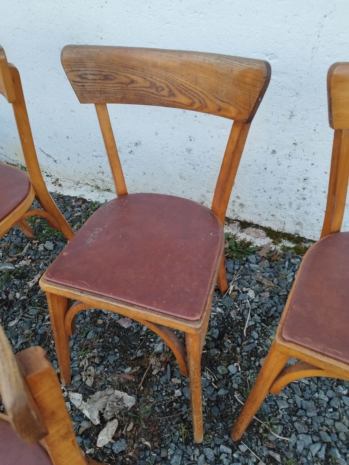 Set of  8 chairs bistro bar kitchen wood