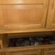 Library / Tall sideboard in solid wood and ceramics – Guillerme and Chambron