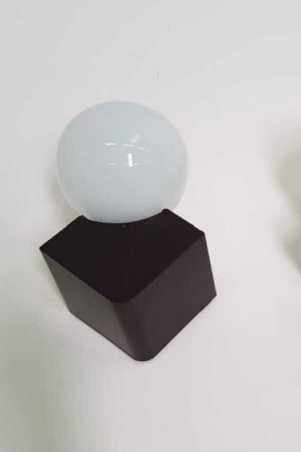Vintage wall lamp in opaline glass and plastic 1970s