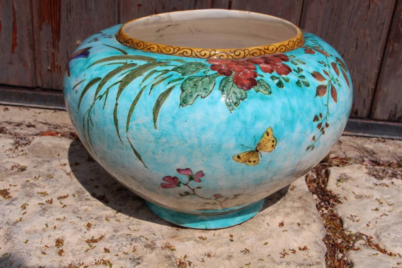 cache pot de Edmond Lachenal art nouveau