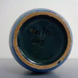 Italian Rimini Blue Ceramic Cachepot by Aldo Londi for Bitossi, 1960s