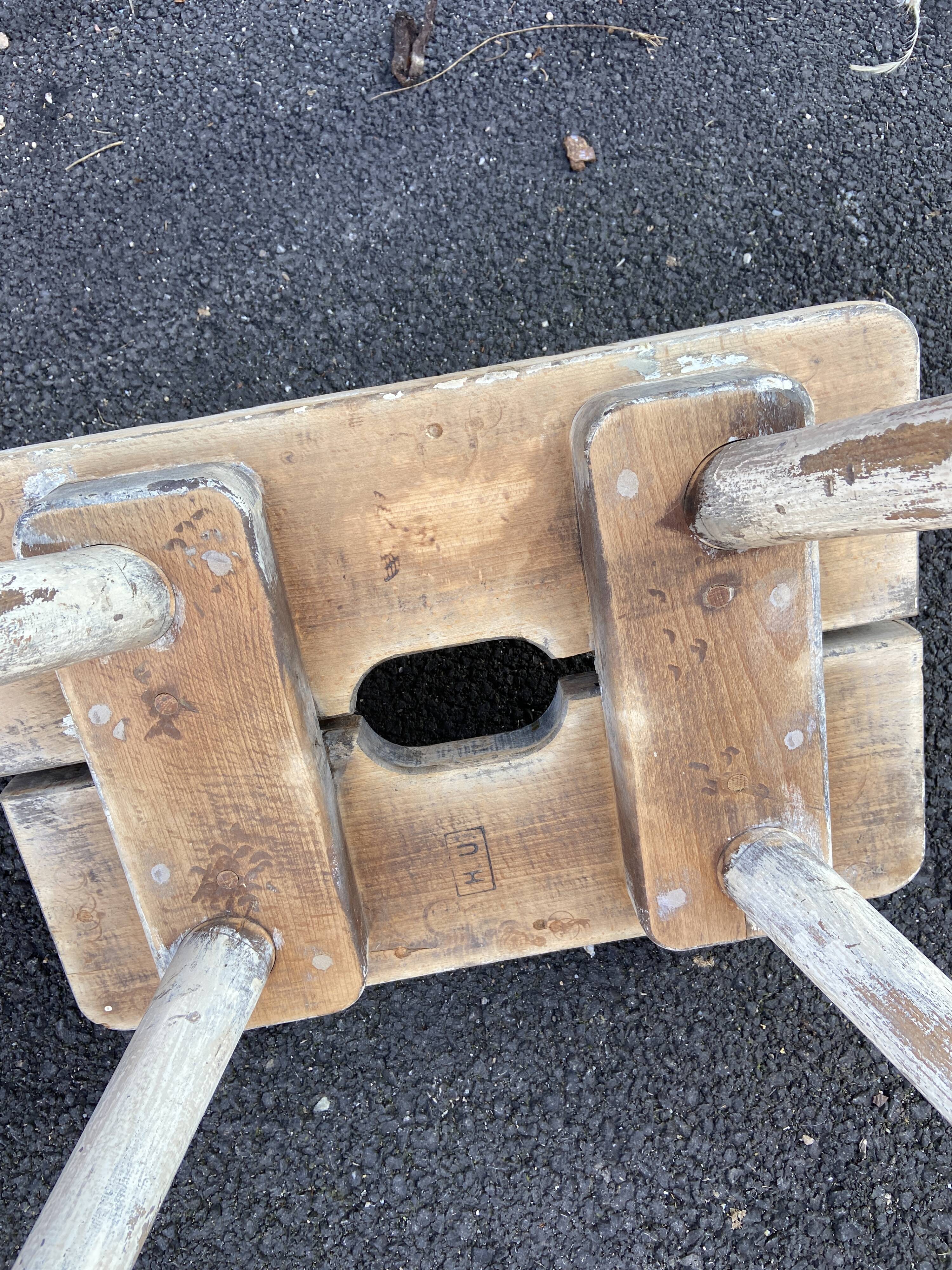 Very old rustic farmhouse stool