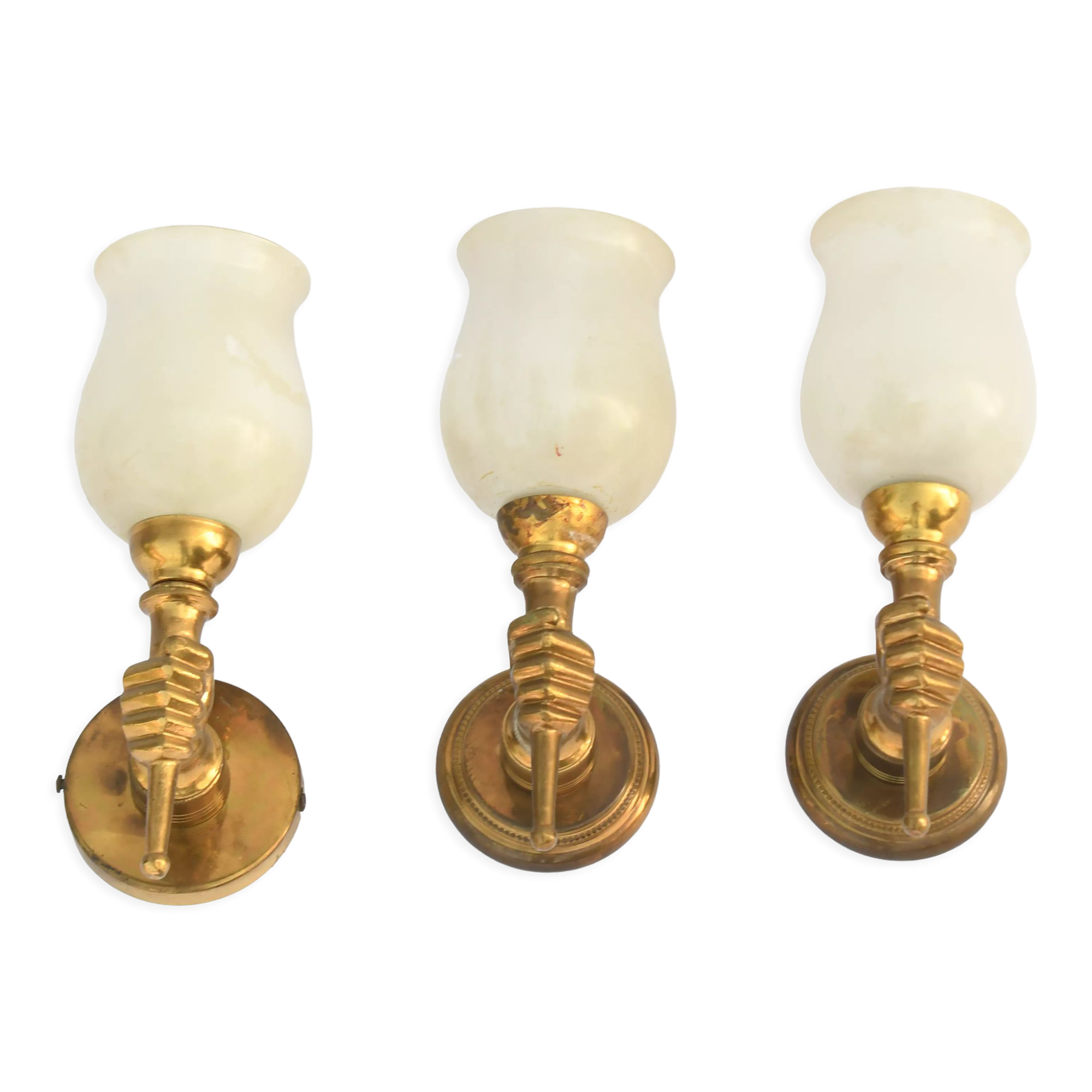 Set of 3 torchlight hand sconces