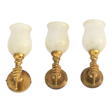 Set of 3 torchlight hand sconces