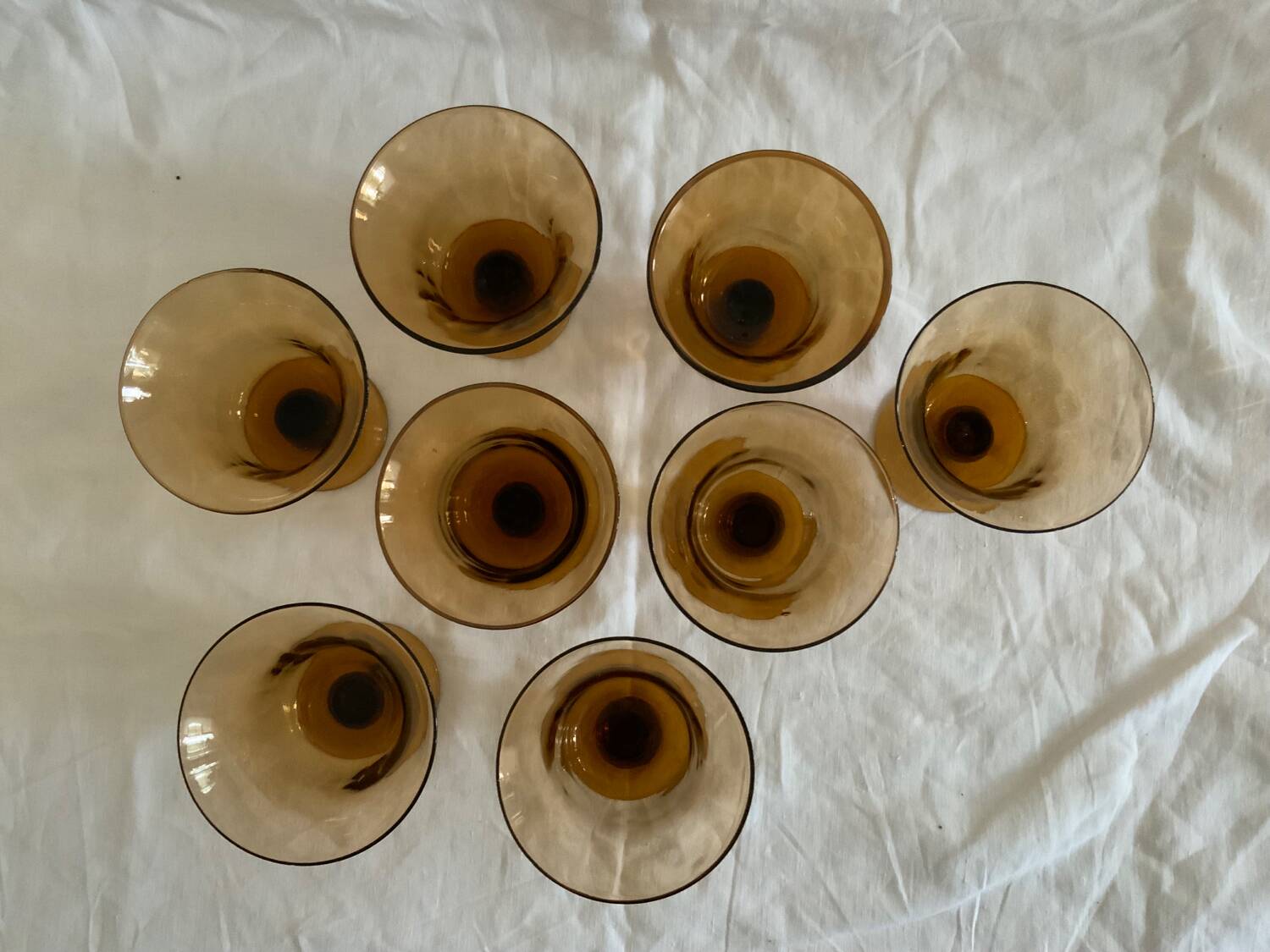 Amber glass cups
