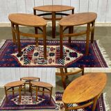 Trio of 70s teak side tables