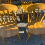 Set of 6 Interior's chairs in solid pine – Honey colour