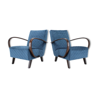 1950s Jindrich Halabala Set of Two Armchairs, Czechoslovakia