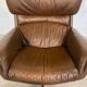 Vintage Danish mid-century leather swivel egg chair by Bramin 1970s