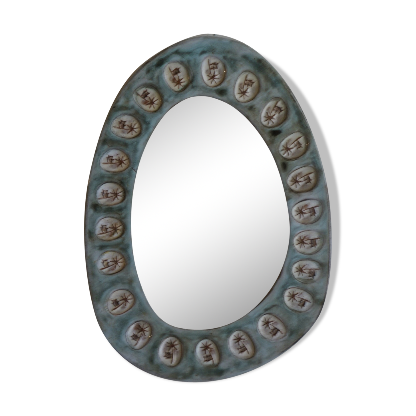 Ceramic mirror 17x23cm