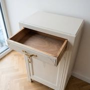 Art Deco wardrobe set: small beige wood (L 61 cm × H 126 cm × D 40 cm)