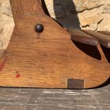 Pair of vintage folding chairs with slats, 1950-1960