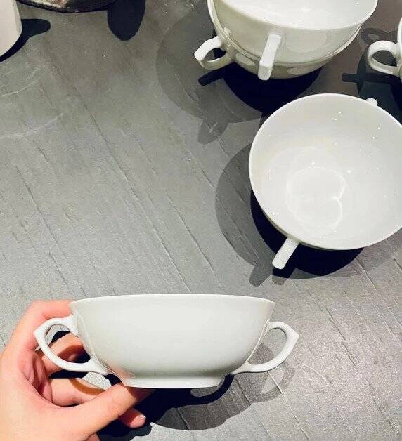 Set of 6 consommé bowls Porcelain