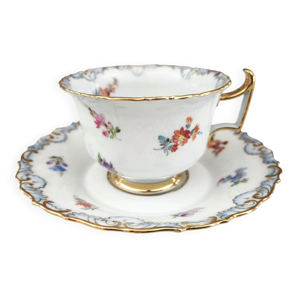 Tasse à thé ou à café long en porcelaine de Meissen Art Nouveau modèle 3