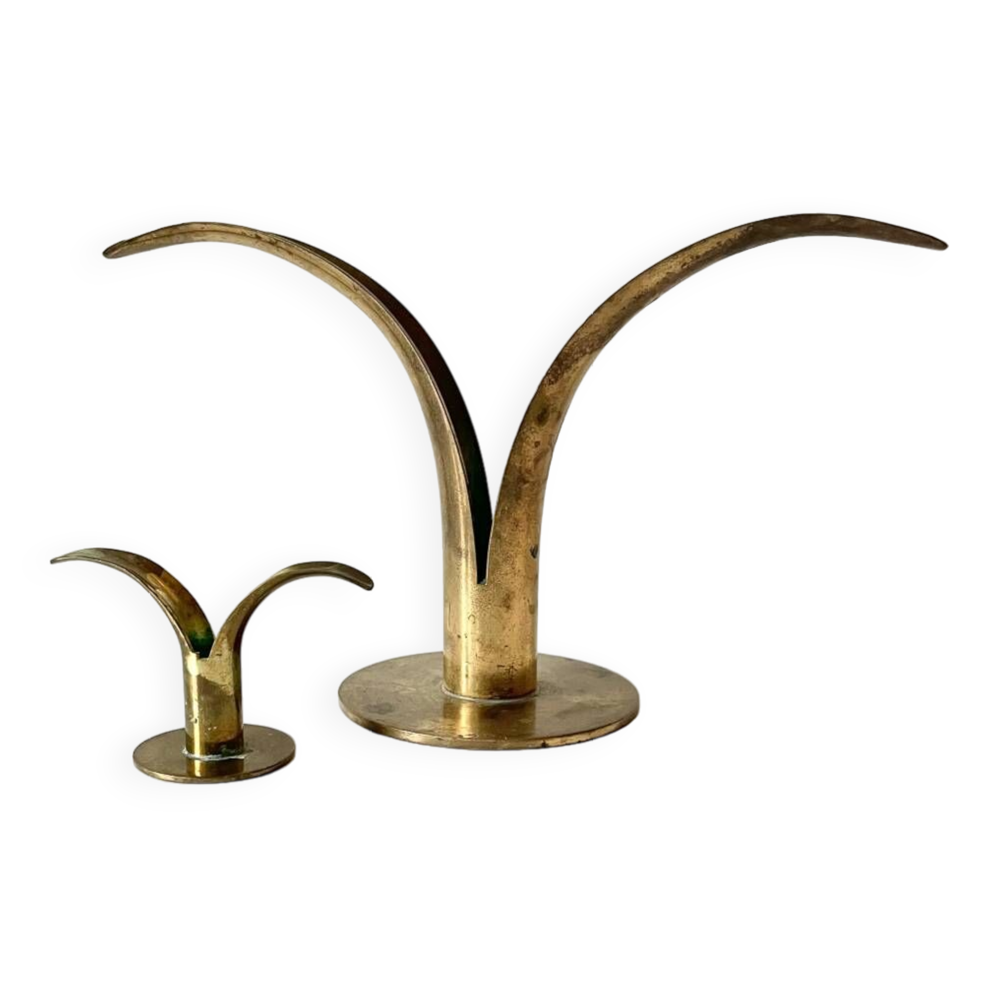 Lot of 2 Lily Design Ivar Alenius Björk Ystad metal candleholders