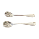 Duo of small salt spoons silver metal.