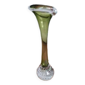 Vase soliflore suédois en verre soufflé